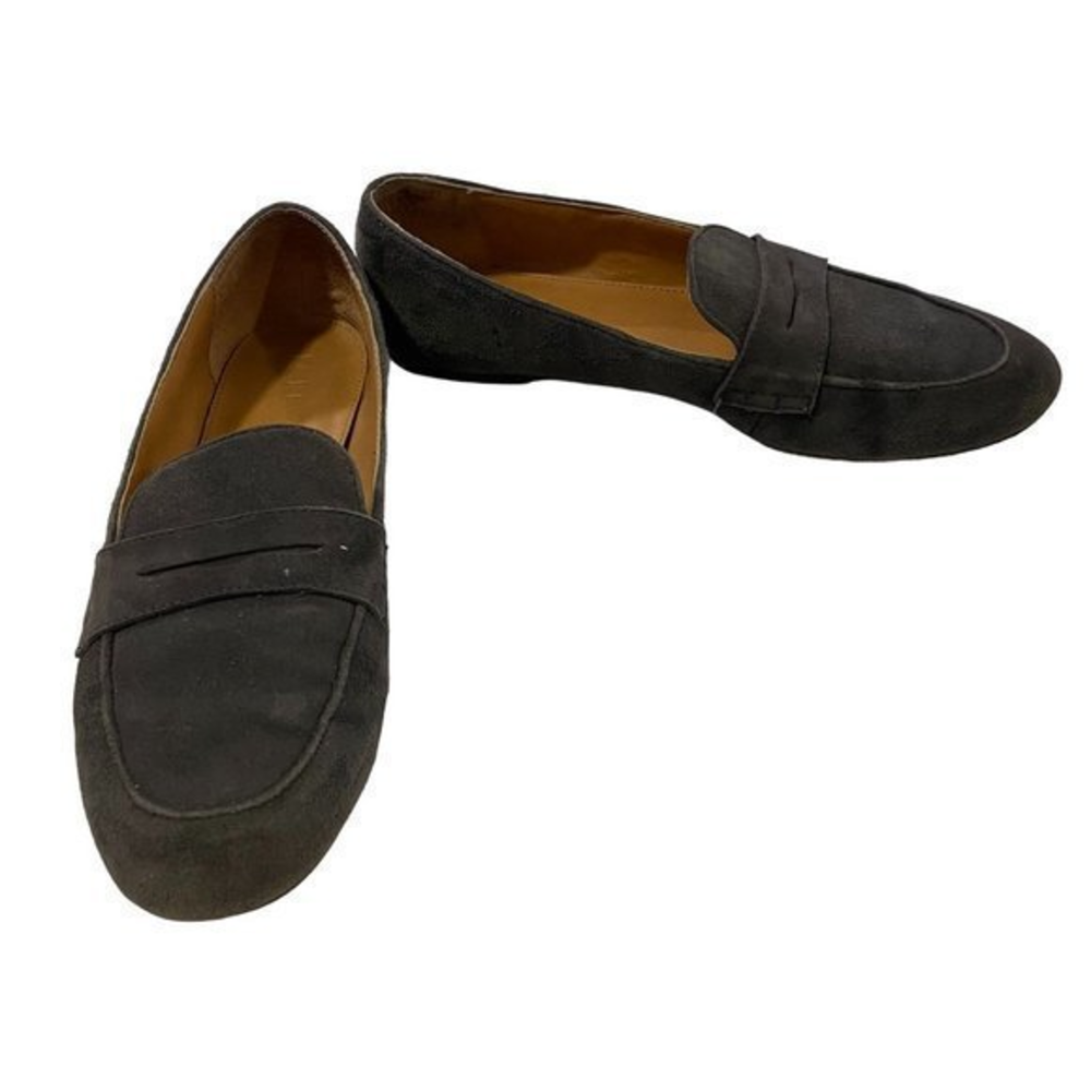 J. Crew Gray Suede‎ Penny Loafers Size 7